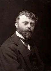 Konstnären Paul-Louis Delance porträtterad med anledning av Salongen i Paris, 1885
